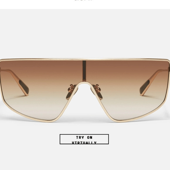 NEW! Quay Entourage Gold Shield Sunglasses with Sepia Gradient Lens